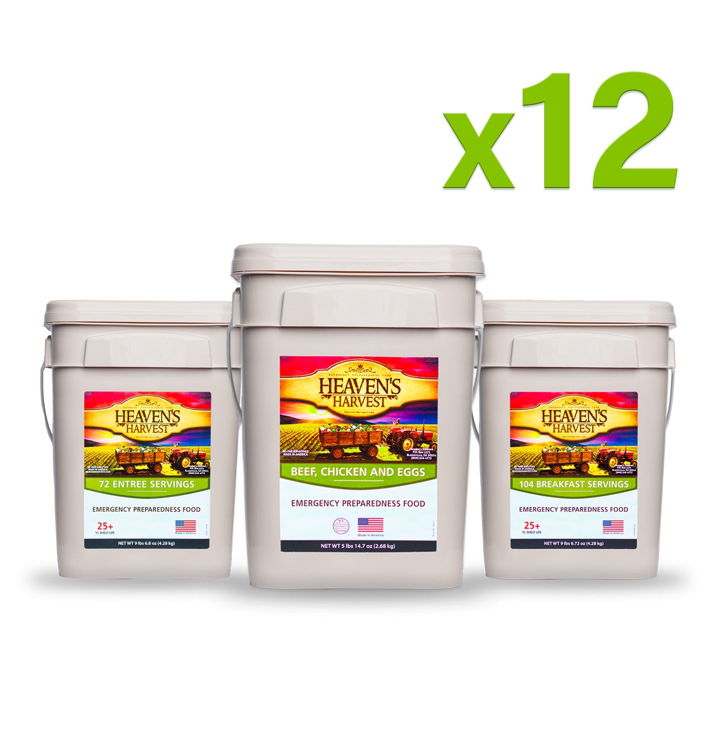 Combo Kit - Breakfast, Entree + Protein - 1 Person 1 Month - 308 Servings - Emergency Survival Food Kit