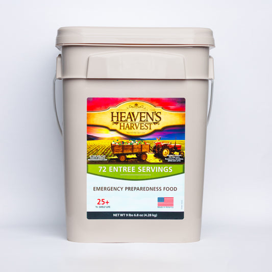 Entree Bucket - 1 Person 1 Month - 72 Servings - Emergency Survival Food Kit