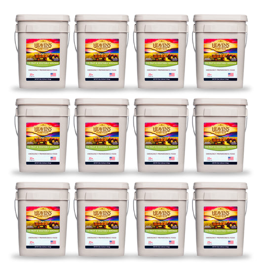 Fruit & Vegetable Bucket - 12 Pack - Emergency Survival Food Kit
