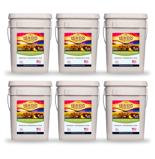 Fruit & Vegetable Bucket - 6 Pack - Emergency Survival Food Kit
