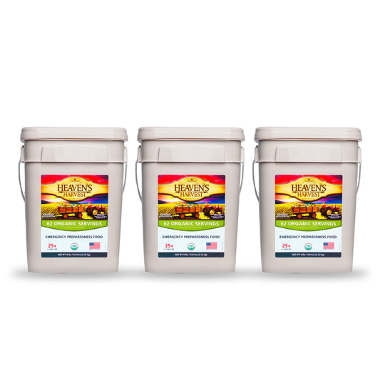 Organic Meal Bucket - 3 Pack - Emergency Food Survival Kit