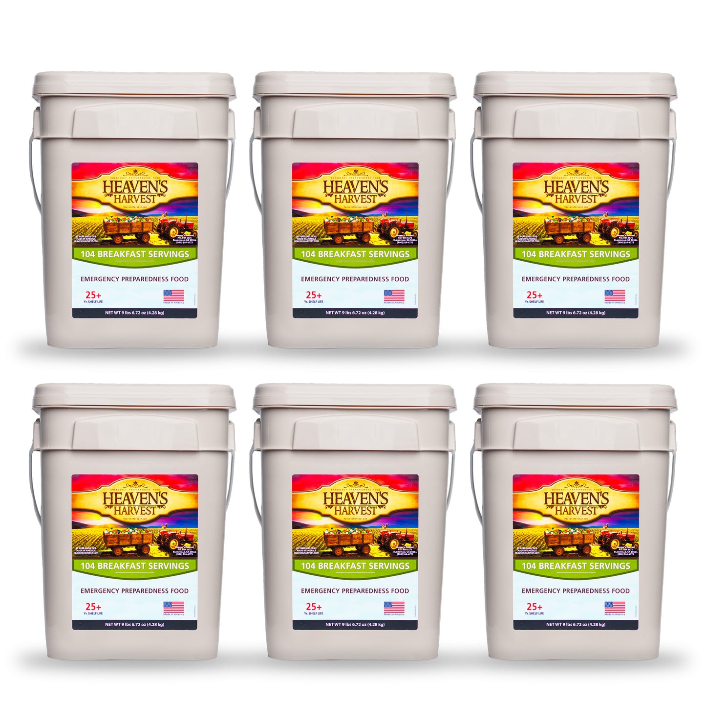 Breakfast Bucket - 6 Pack - Emergency Survival Food Kit