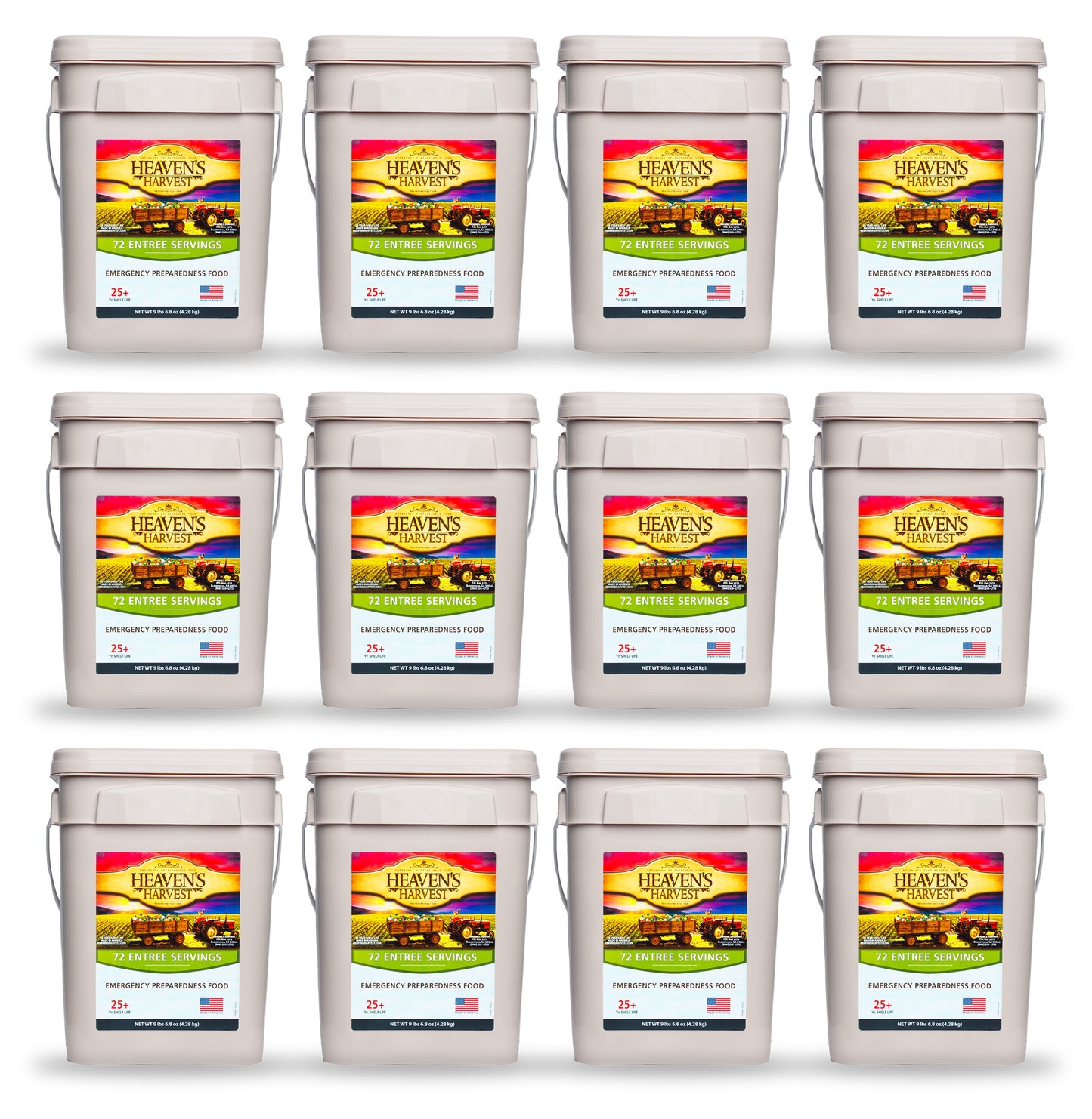 Entree Bucket  - 12 Pack - Emergency Survival Food Kit