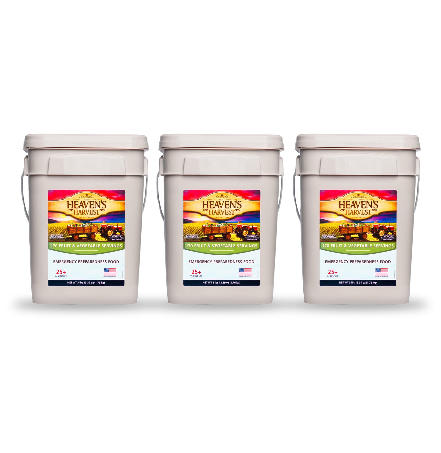 Fruit & Vegetable Bucket - 1 Person 1 Month - 170 servings - Emergency Survival Food Kit