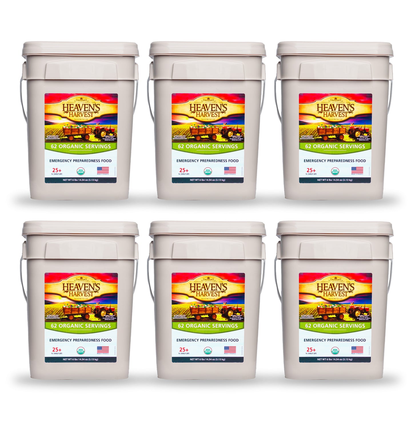 Organic Meal Bucket - 1 Person 1 Week - 62 Servings -  Emergency Food Survival Kit