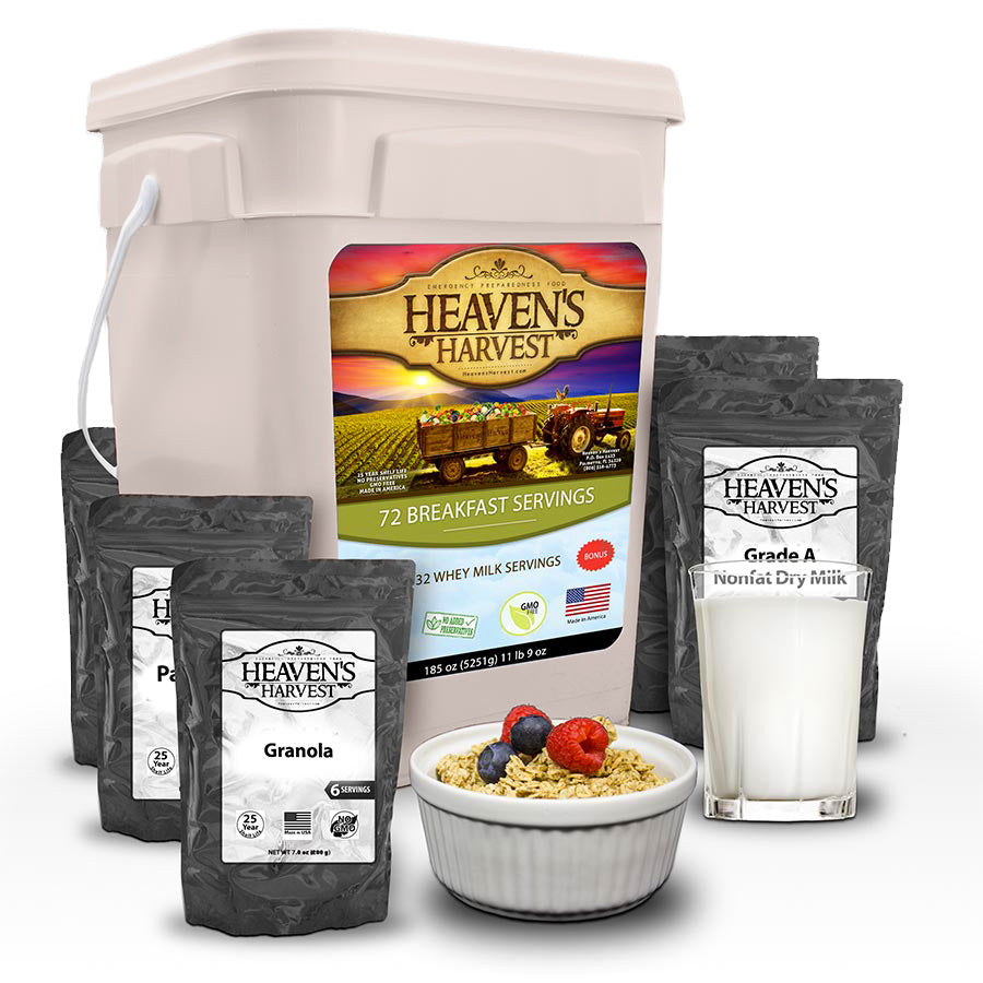 Combo Kit - Breakfast, Entree + Protein - 1 Person 1 Month - 308 Servings - Emergency Survival Food Kit