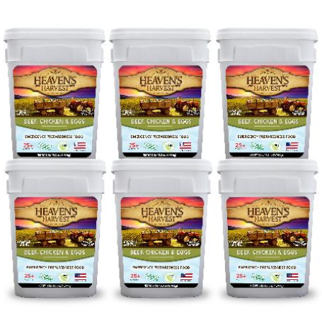  Heaven's Harvest Emergency Food Supply (72 Entrée Servings) —  100% Real Freeze-Dried Survival Food Kit with a 25-Year Shelf Life.  Non-Perishable & Perfect Food for Camping : Tools & Home Improvement