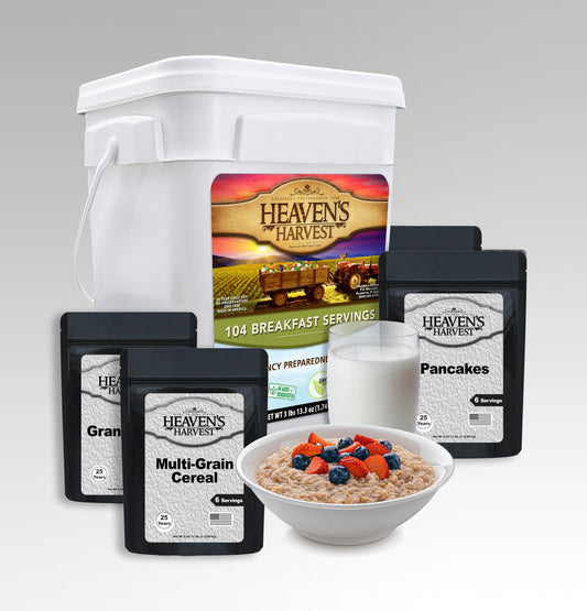 Breakfast Bucket - 1 Person 1 Month - 104 Servings - Emergency Survival Food Kit